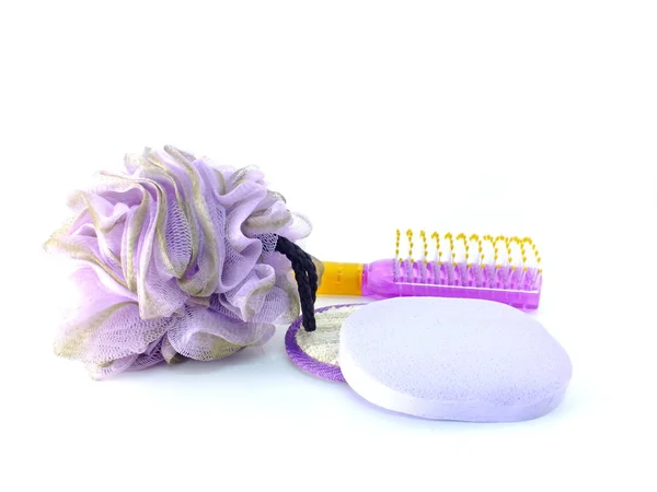 Accessori Detergenti Spa Con Shampoo Sapone Crema Doccia Prodotti Bagno — Foto Stock