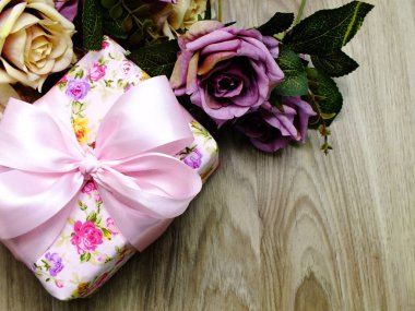 hediye kutusu alan arka plan ile mevcut Üstten Görünüm