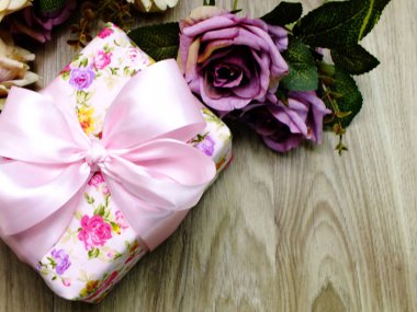 hediye kutusu alan arka plan ile mevcut Üstten Görünüm