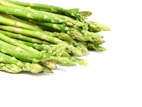 Groene Verse Asperges Geïsoleerd Witte Achtergrond — Stockfoto