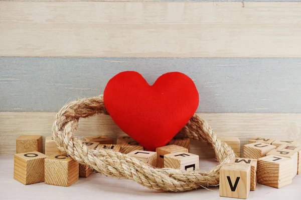 Rouge Coeur Symbole Valentine Day Fond Concéder — Photo