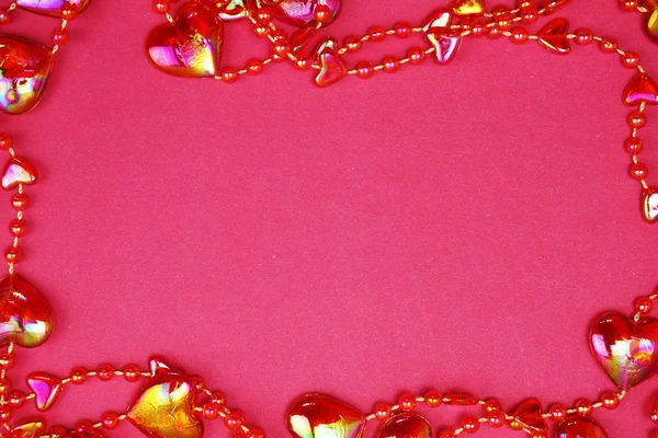 Srdce Dekorace Prostorem Kopie Valentýna Pozadí — Stock fotografie