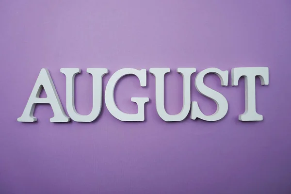 August Alphabet Letter Space Copy Purple Background — 스톡 사진
