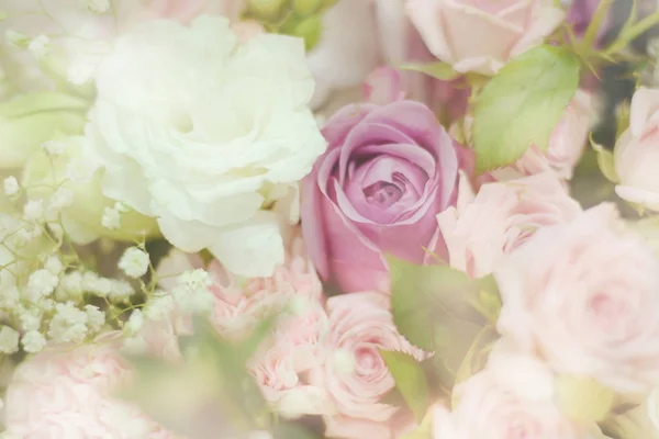 Bouquet Florido Novia Con Rosas Hydrangea Hermosas Flores —  Fotos de Stock