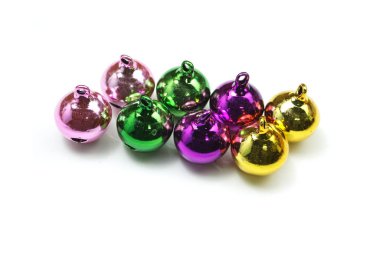 colorful sleigh bell on white background