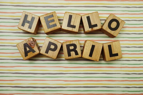 Witaj April Litery Alfabetu Kolorowe Paski Tła — Zdjęcie stockowe