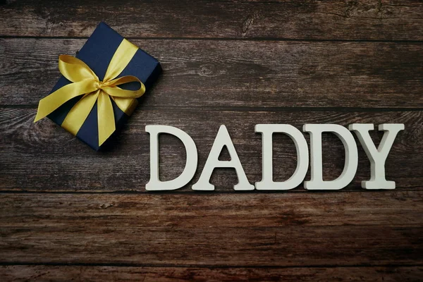 Daddy Alphabet Letter Wooden Background — Stock Photo, Image