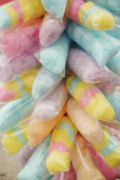 Colorful Sweet Cotton Candy Plastic Pagkage — Stock Photo, Image