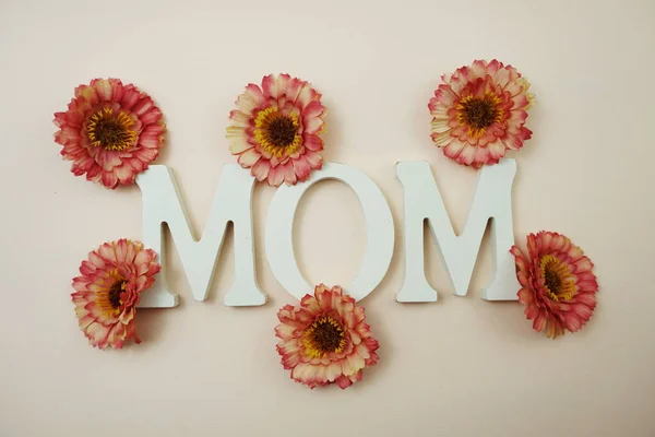 Mom Flower Decoration Mother Day Background — Stock Photo, Image