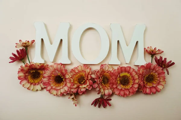 Mom Flower Decoration Mother Day Background — Stock Photo, Image