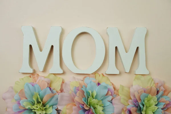 Mom Flower Decoration Mother Day Background — Stock Photo, Image