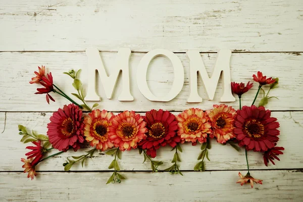 Mama Dekoracja Kwiatowa Dzień Matki Tło — Zdjęcie stockowe
