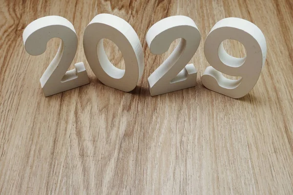 2029 Happy New Year Space Copy Wooden Background — Stock Photo, Image