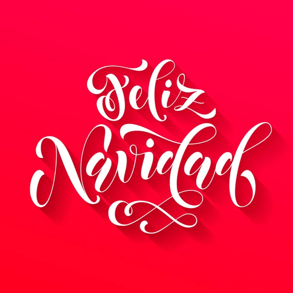 Feliz navidad Schriftzug. Frohe Weihnachten in Spanien — Stockvektor