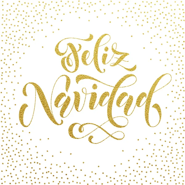 Feliz Navidad brillo de oro Español Feliz Navidad — Vector de stock