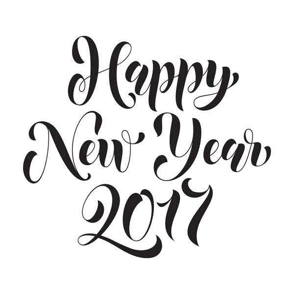 Feliz Año Nuevo 2017 tarjeta de felicitación de letras — Vector de stock