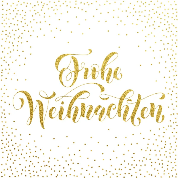 Frohe Weihnachten tedesco Natale oro saluto — Vettoriale Stock