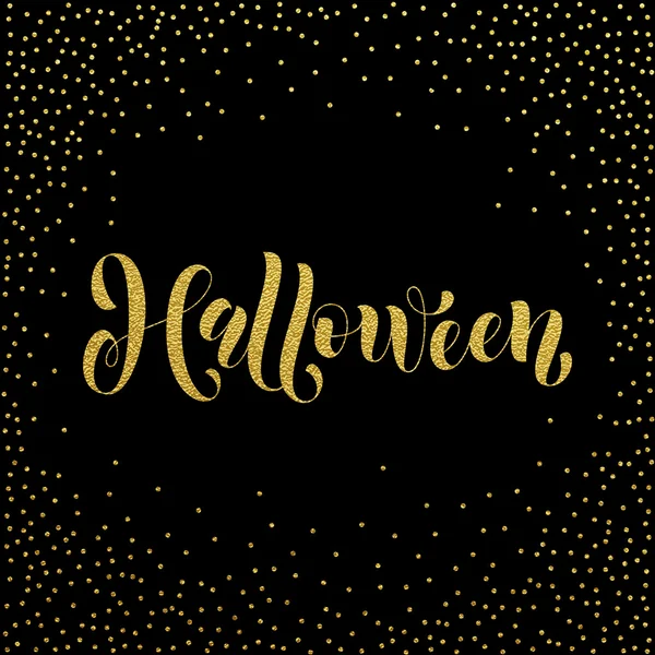 Halloween gold glitter Spooky belettering groet — Stockvector