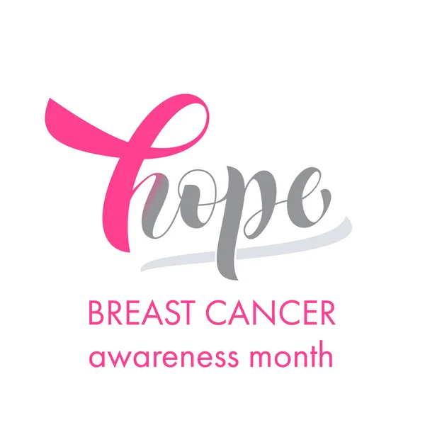 Breast Cancer pink awareness ribbon emblem — Stock Vector