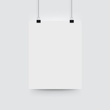 Poster kağıt mockup. Vektör boş billboard asılı