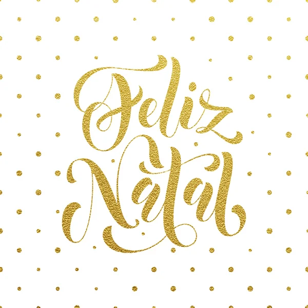 Feliz natal goldener Glitzergruß. Portugiesische Weihnacht — Stockvektor