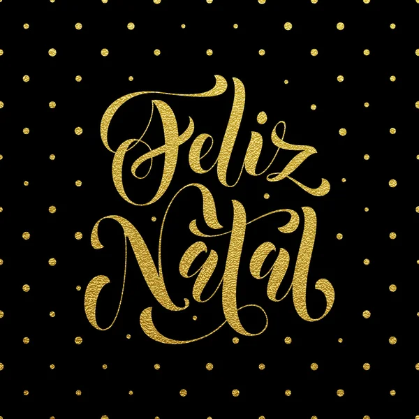 Feliz Natal, saudação dourada brilhante. Natal Português —  Vetores de Stock
