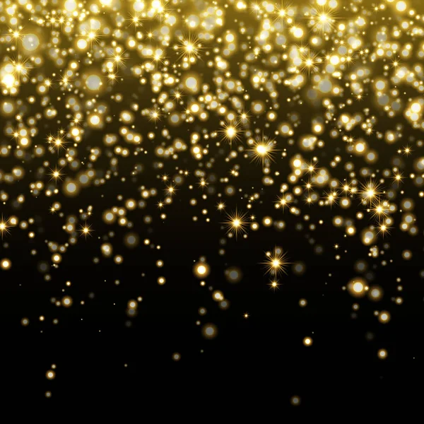 Vektör altın glitter parçacıklar etkisi arka plan — Stok Vektör