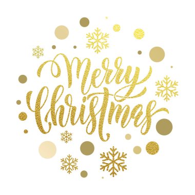 Neşeli Noel altın tebrik kartı, poster glitter