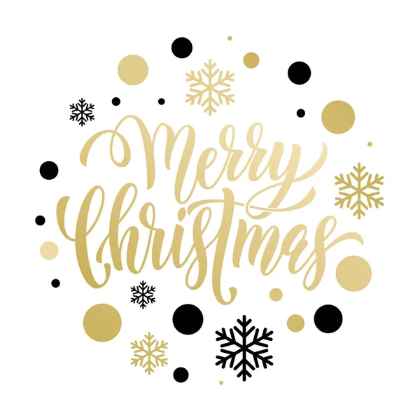 Merry Christmas gold gratulationskort, affisch glitter — Stock vektor