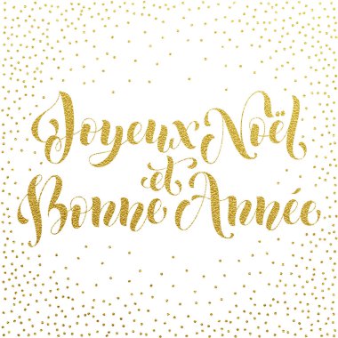 Joyeux Noel, Bonne Annee french greeting card, poster