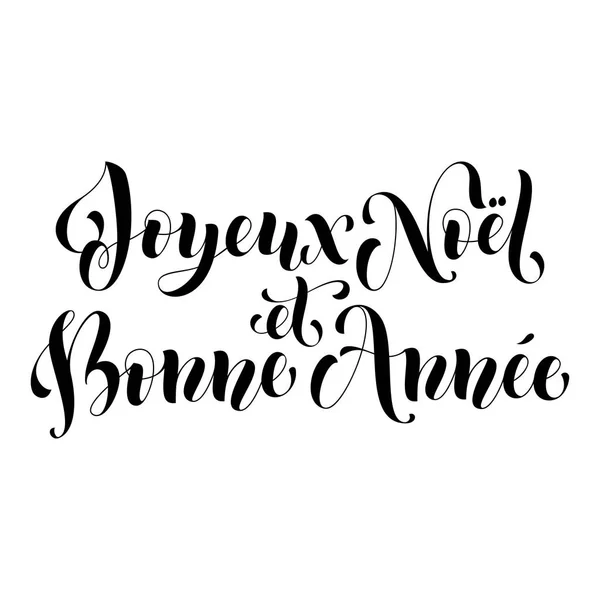 Joyeux Noel, Bonne Annee french greeting card, poster — Stock vektor