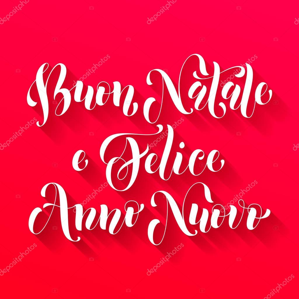 Banner Buon Natale.Buon Natale Felice Anno Nuovo Italian Greeting Stock Vector C Ronedale 129666824