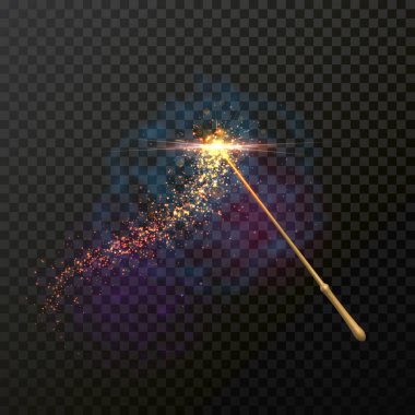 Sihirli değnek büyülü pırıltılı glitter hafif iz izleme ile