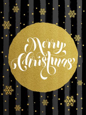 Neşeli Noel altın glitter yaldız tebrik kartı