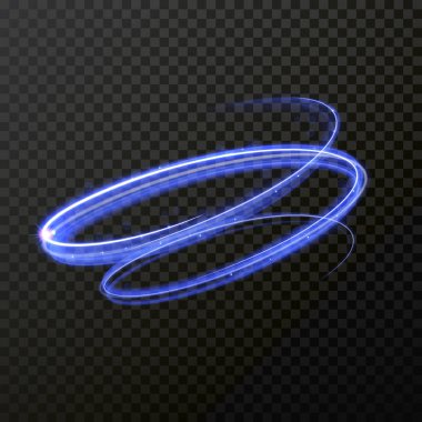 Neon mavi alev girdap sarmal vektör hafif iz izleme