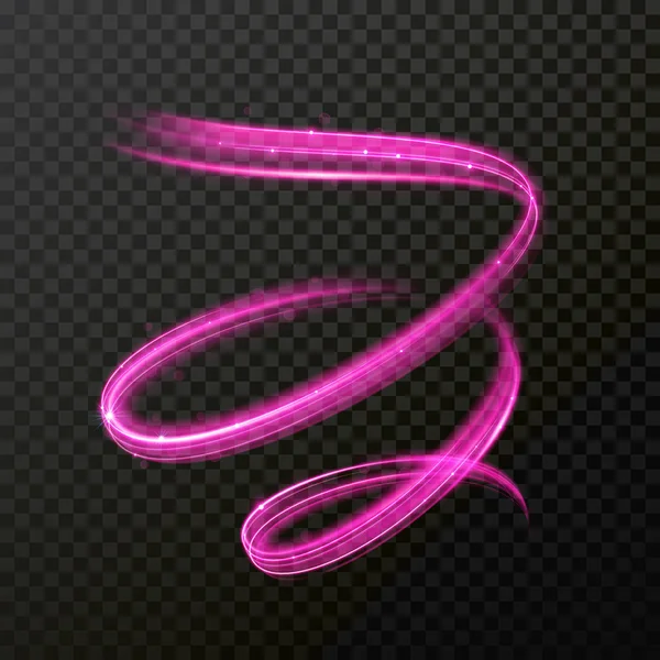 Neon rosa virvel spiral vektor lätta spår spår — Stock vektor
