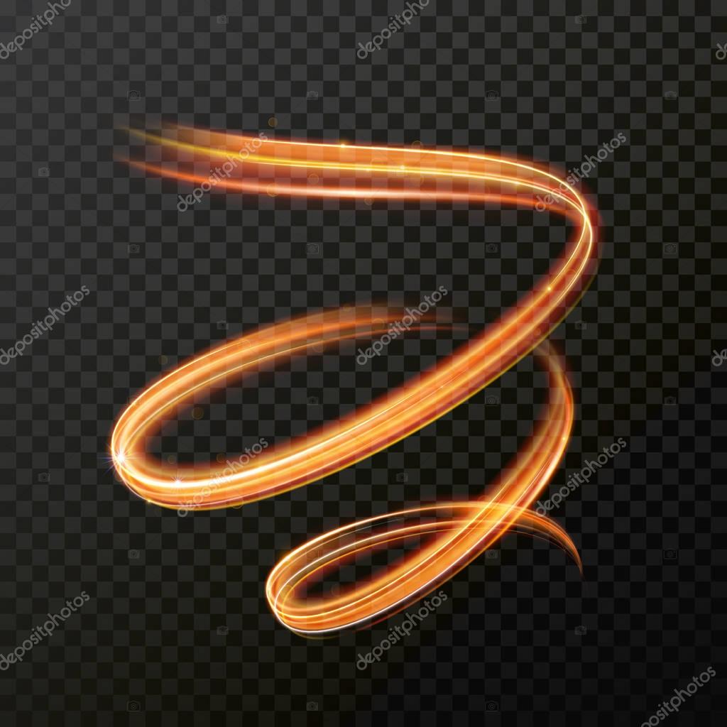 Glowing fire swirl spiral. Vector abstract light effect Stock Vector by  ©ronedale 130437098