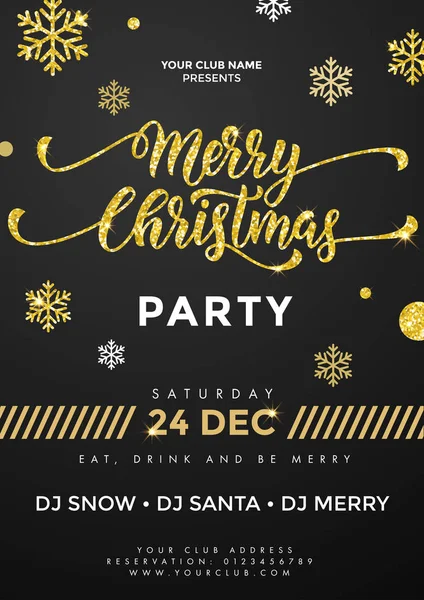 Merry Christmas Party placard, flyer template — Stock Vector