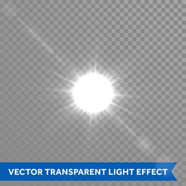 Vektör lens parlama efekti ile parlayan güneş ışığı