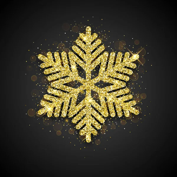 Νιφάδα χιονιού με χρυσό glitter υφή — Διανυσματικό Αρχείο