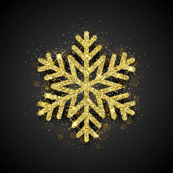 Χρυσό νιφάδα χιονιού για Χριστουγεννιάτικη διακόσμηση — Διανυσματικό Αρχείο