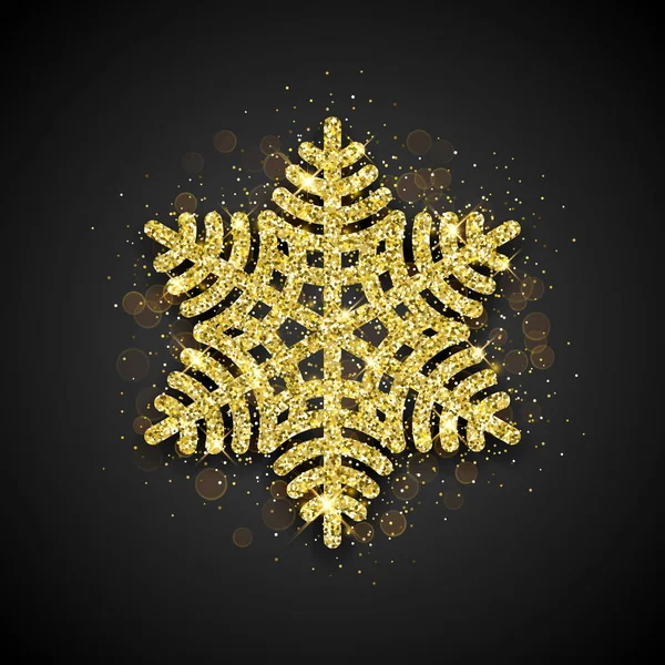 金色闪光纹理的雪花 — 图库矢量图片