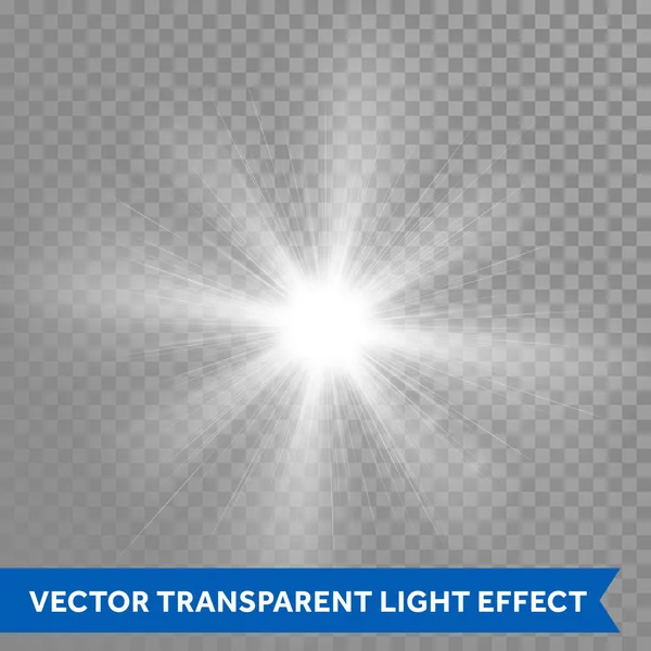 Sun lens flare effect. Vector bright outburst — Stock Vector
