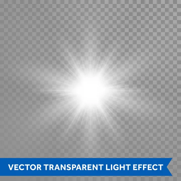 Felle zon lichteffect. Glow Star Flash — Stockvector