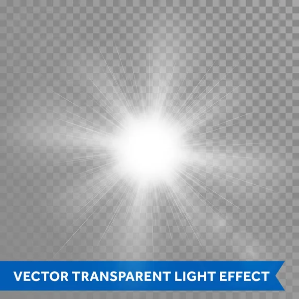 Efectos de luz solar brillante vectorial. Explosión Star Flash — Vector de stock