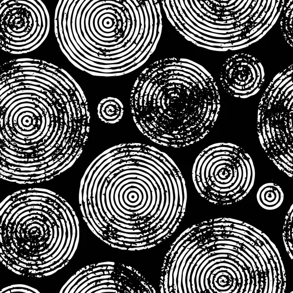 원형 선 및 나무 원 완벽 한 패턴 — 스톡 벡터