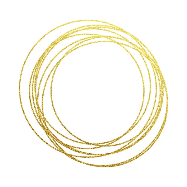 Goldene Kreise Abstraktion aus Goldfolie und Glitzern — Stockvektor