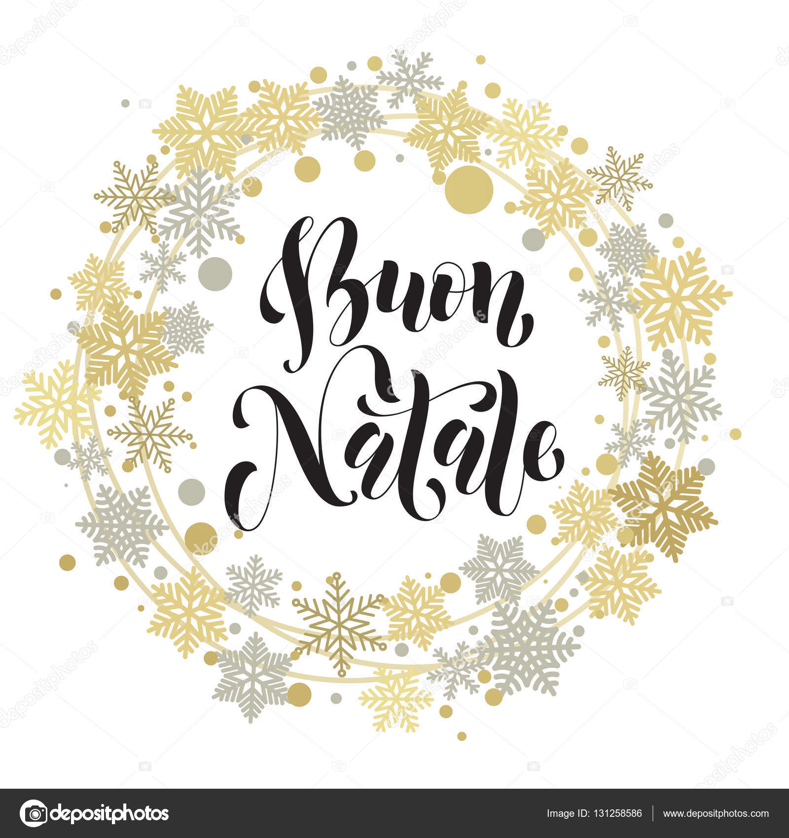 Buon Natale Card.Buon Natale Italian Merry Christmas Text Greeting Card Stock Vector C Ronedale 131258586