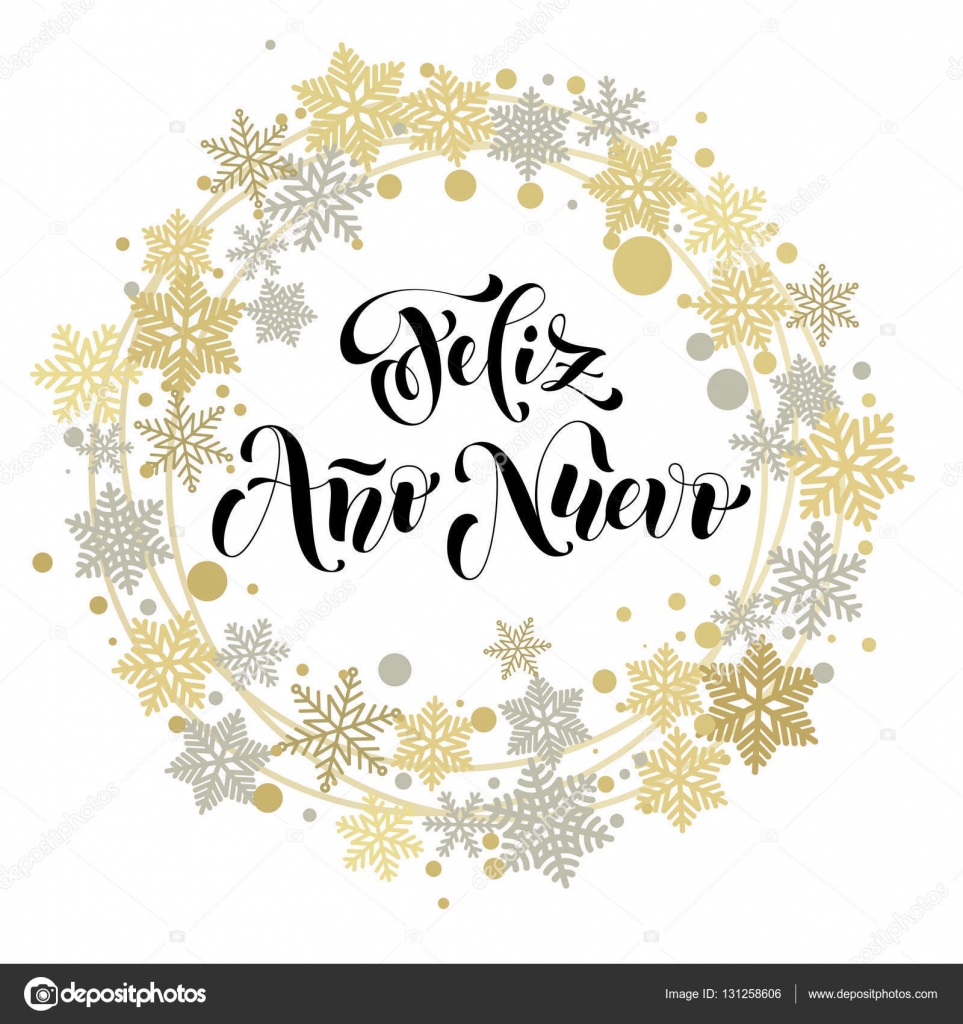 Spanish Happy New Year Greeting Card Feliz Ano Nuevo Stock Vector Image By C Ronedale