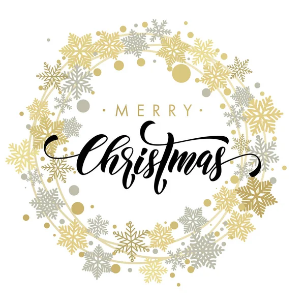 メリー クリスマス カードの黄金のテキスト — ストックベクタ